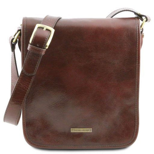 TL Messenger - Two compartments leather shoulder bag
